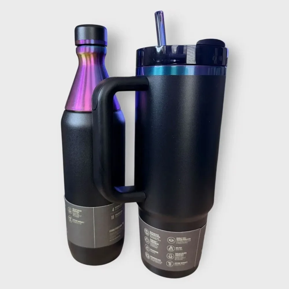 Stanley Black Chroma 20 oz All Day Slim Bottle /30 oz Quencher H2O Tumbler (c) - Picture 5 of 9